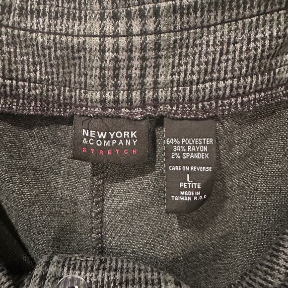 New York and Company Stretch plaid print pedal pusher trousers sz L - Picture 5 of 5
